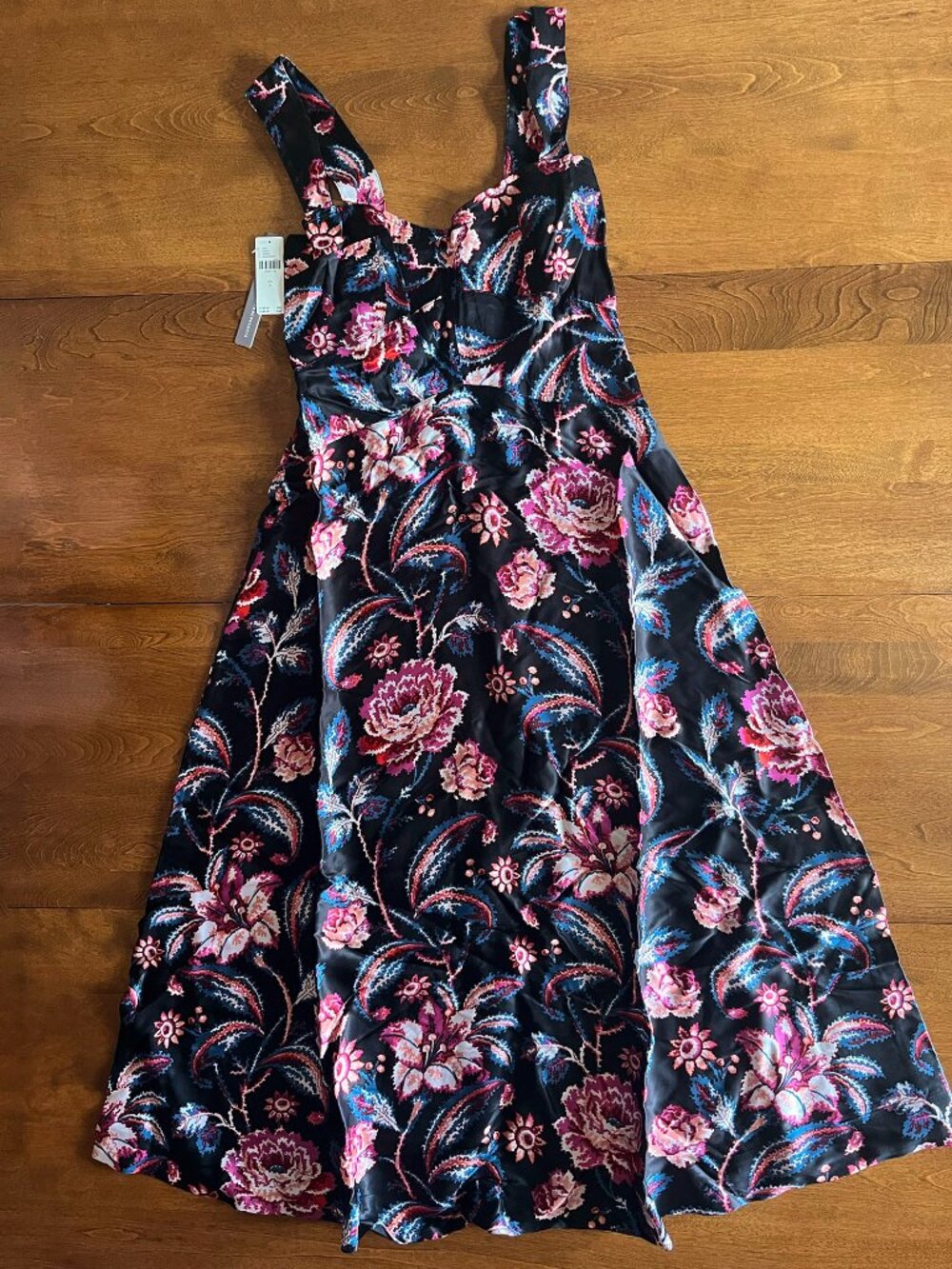 Anthropologie Maeve black floral slip dress S NWT